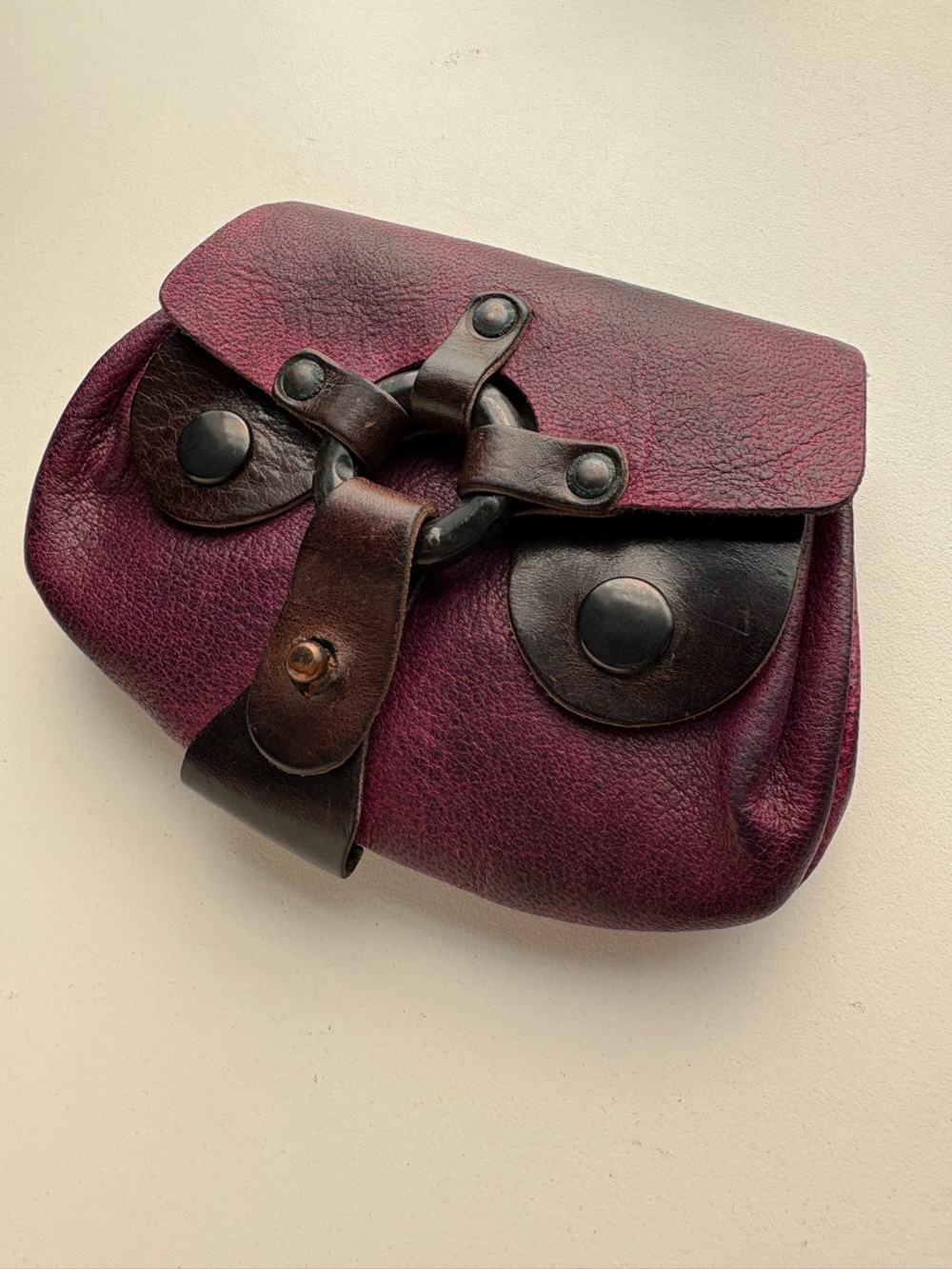 Diesel Vintage Purple Leather Medieval industrial Y2K coin purse wallet - Picture 2 of 16